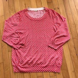 J.Crew Factory Large Polka dot 3/4 sleeve sweater